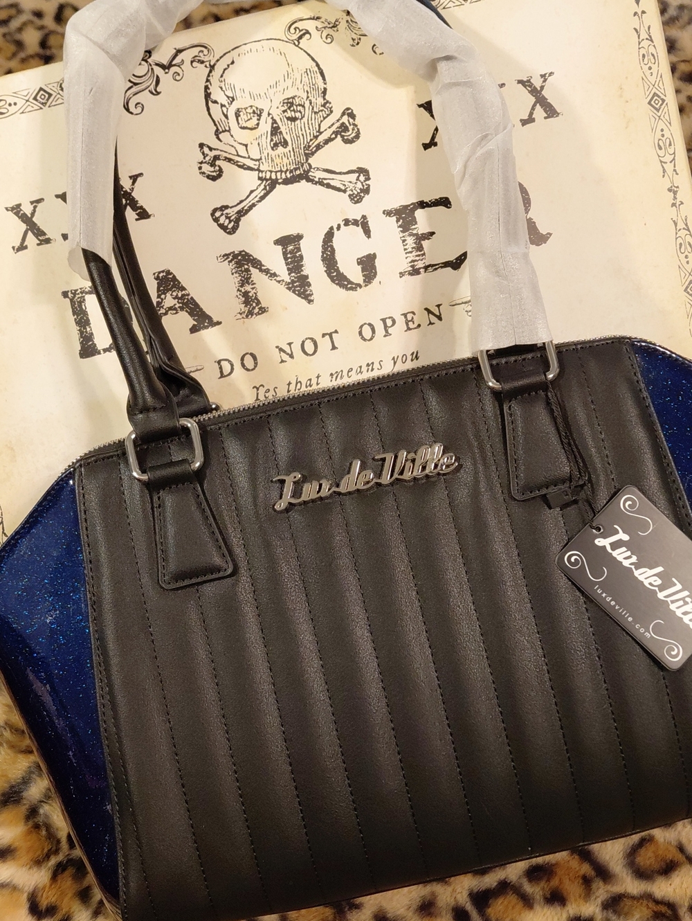 Black and Blue Tote Bag
